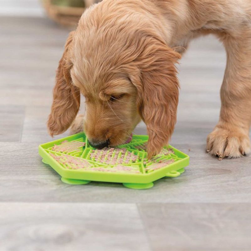 Lick'n'Snack platta med sugkopp, silikon, 17 cm, lime